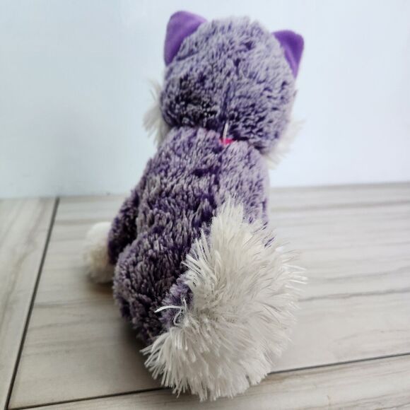 Fiesta Great Wolf Lodge Plush Purple & White Fuzzy Wolf Dog 9" - Picture 7 of 12